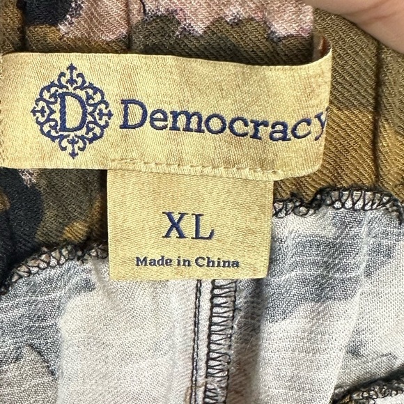 Democracy Printed Cotton Crop Wide Leg Pull On Pockets Pants Women’s Sz XL - Picture 9 of 11